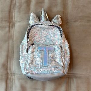 Sparkly Justice Backpack Unicorn Sequin Mini “T”